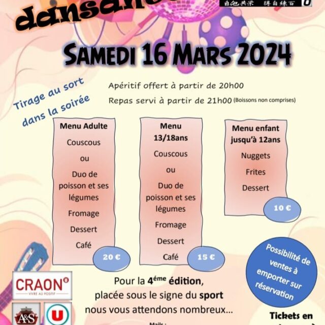 Soirée dansante 16/03/24